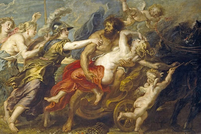 Hades abducting Persephone